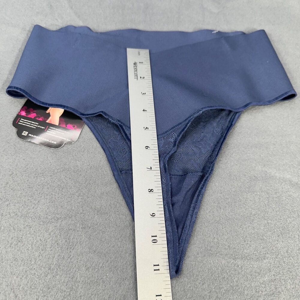 Maidenform Womens Size Large Shaper Thong Firm Control Lace Navy Blue New - Picture 10 of 10